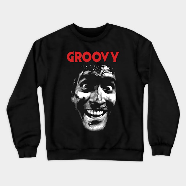 Groovy Ash Williams Crewneck Sweatshirt by Power Up Prints